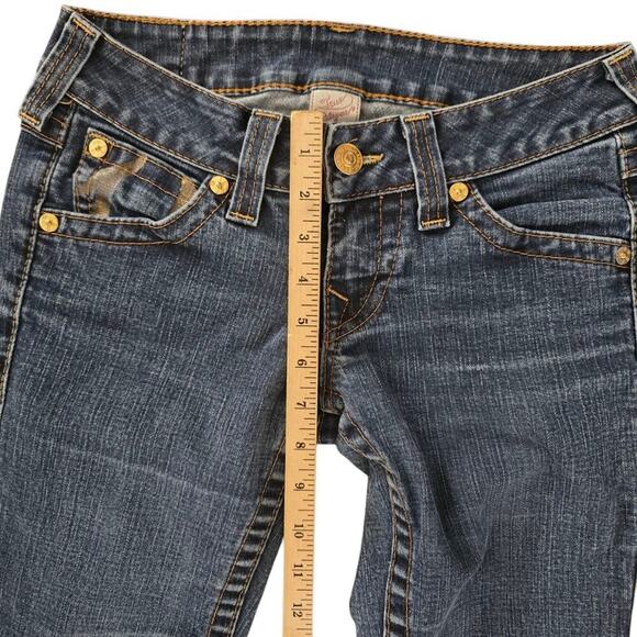 True Religion Vintage Womens 27 Jeans Bootcut Horse Shoe Back Pockets With Flap - Picture 5 of 9